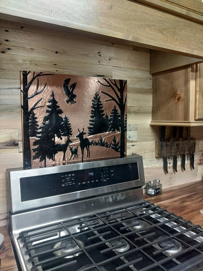 Eagle Over the Forest Copper Backsplash
