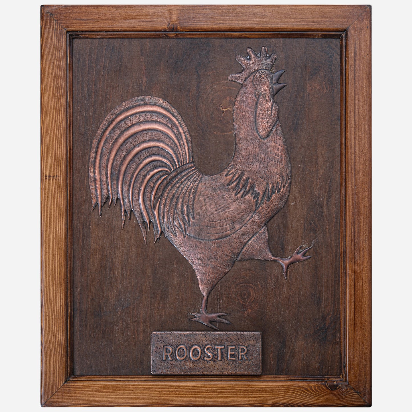 Copper Rooster Framed Wall Art 23.5x19.3"