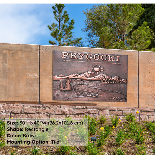 Copper Ranch Sign (Sunrise Over The Mountains and Waterway Scene) - Natuross