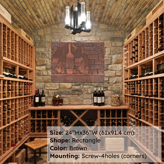 Copper Wine Cellar Sign (Tuscan Scene) - Natuross