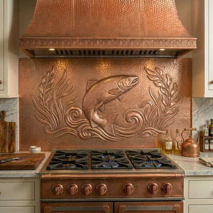 Salmon Copper Kitchen Backsplash