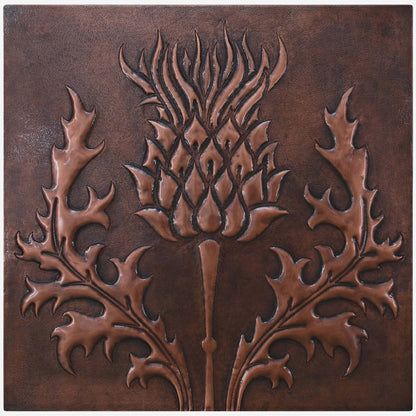 Scottish Thistle Kitchen Backsplash Tile - 16"x16" Brown - Natuross