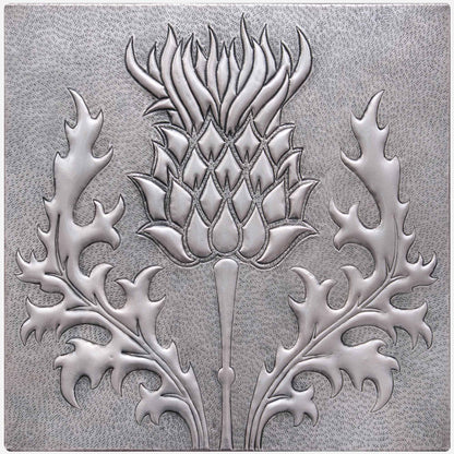 Scottish Thistle Kitchen Backsplash Tile - 16"x16" Gray - Natuross