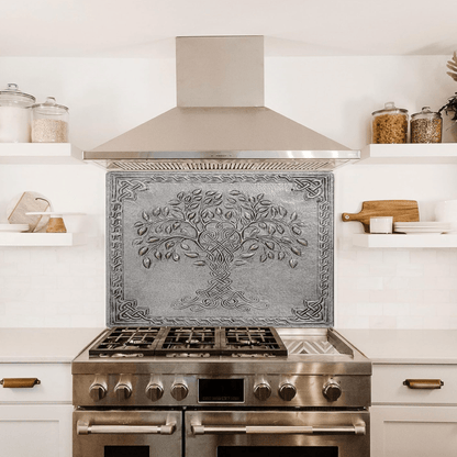 Copper Backsplash (Tree of Life with Celtic Border, Silver Color)