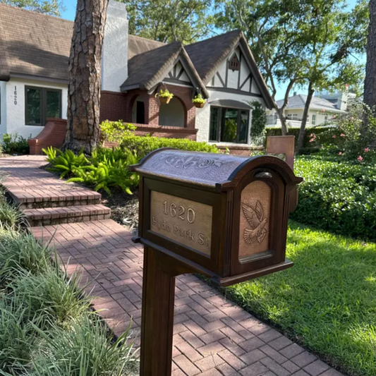 Post Mounted Copper Mailbox