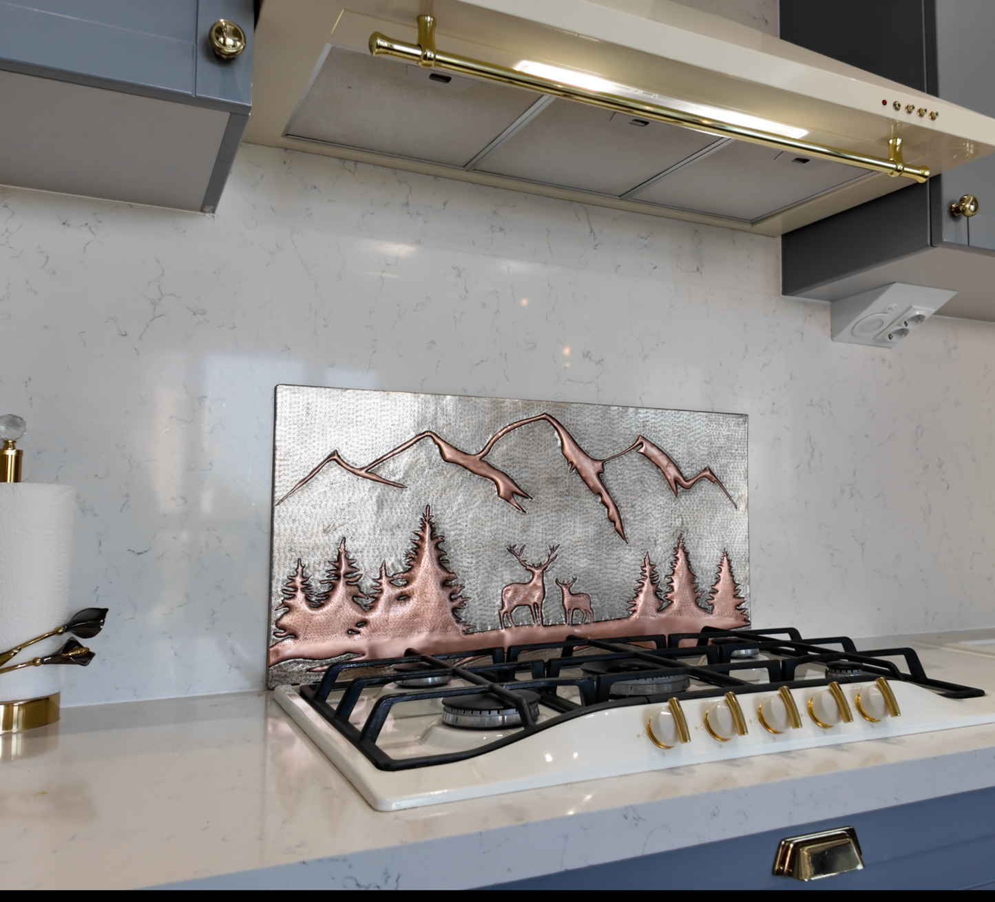 Gray & Copper Deer Backsplash