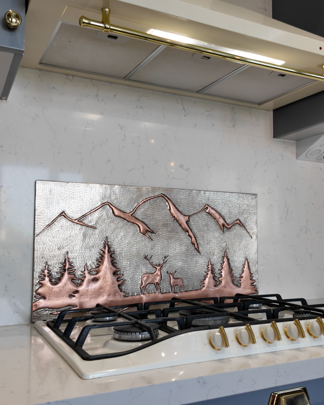 Gray & Copper Deer Backsplash