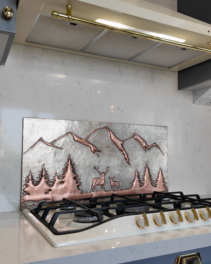 Gray & Copper Deer Backsplash