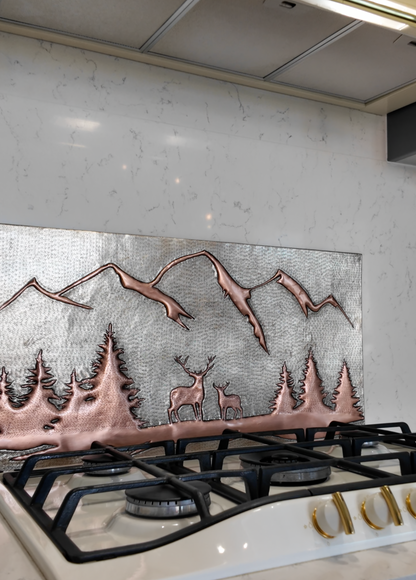 Gray & Copper Deer Backsplash