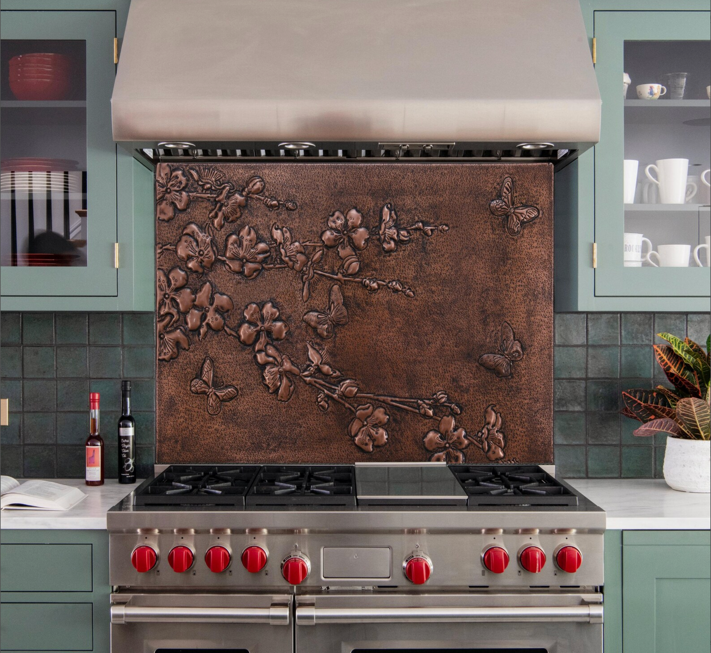 Dogwood Branches Copper Backsplash Tile - Natuross
