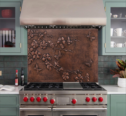 Dogwood Branches Copper Backsplash Tile - Natuross