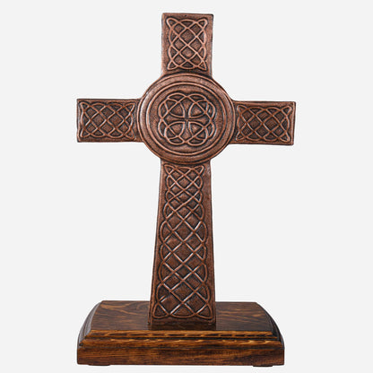 Copper Celtic Cross Sculpture