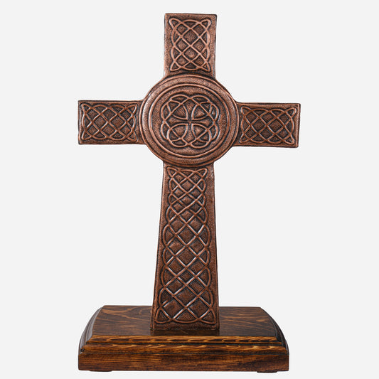 Copper Celtic Cross Sculpture