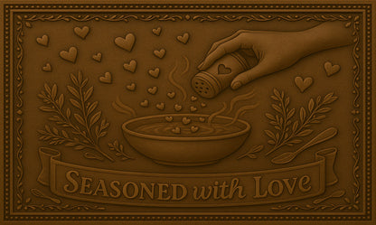 "Seasoned with Love" Copper Kitchen Backsplash