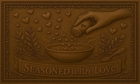 "Seasoned with Love" Copper Kitchen Backsplash