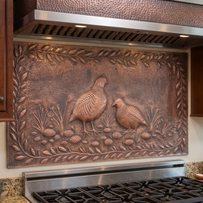Two Quail Copper Kitchen Backsplash