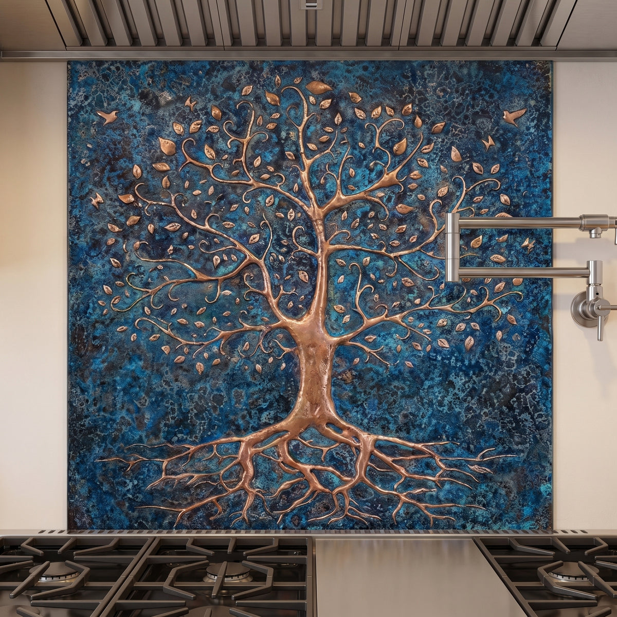 Tree of Life with Birds Copper Backsplash