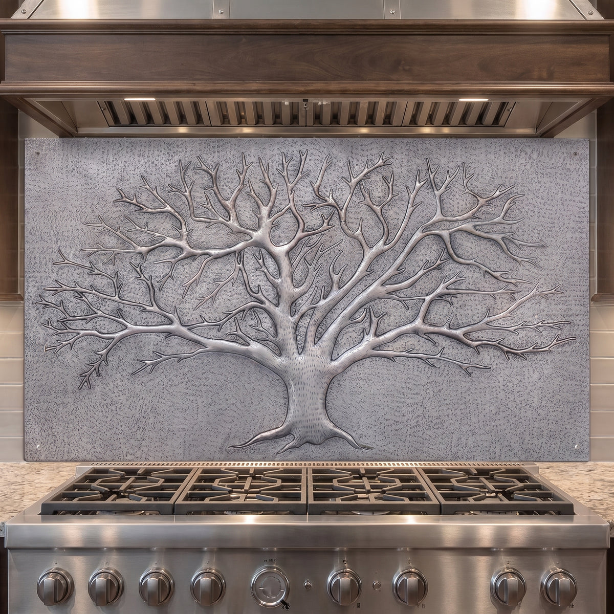 Winter Tree Copper Backsplash — Silver