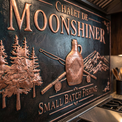 Mountain Lodge Fishing Retreat Copper Kitchen Backsplash