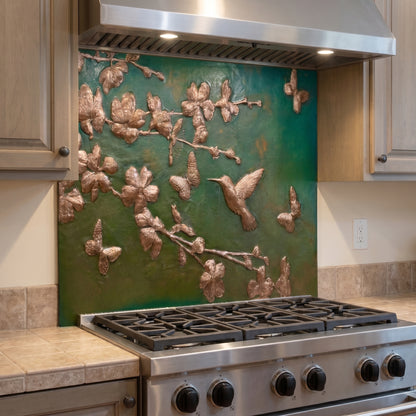 Dogwood with Hummingbird Copper Backsplash