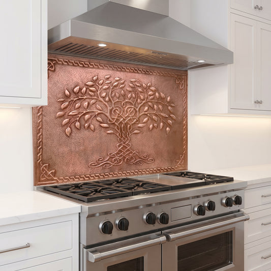 Tree of Life Copper Backsplash — Natural Copper