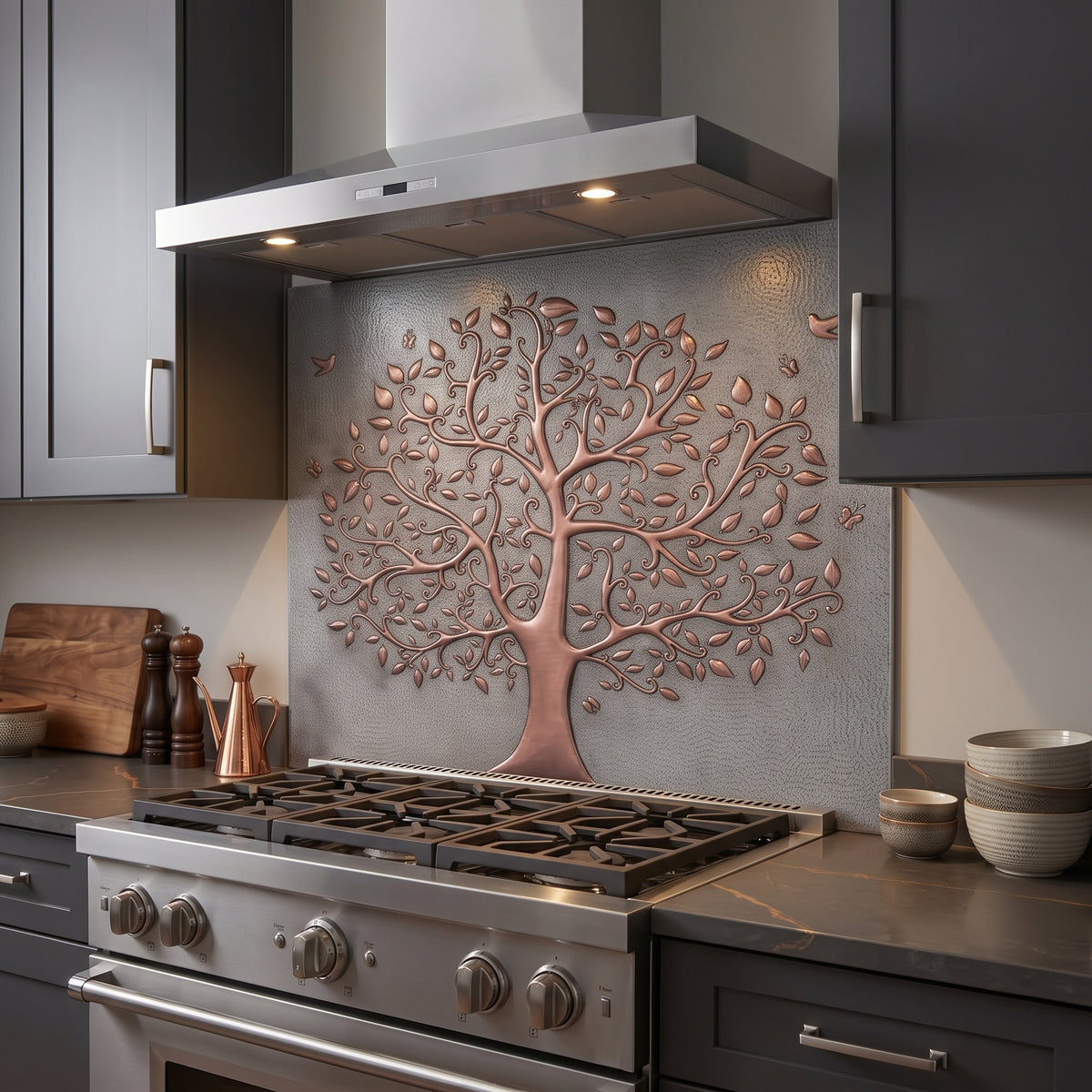 Tree of Life with Birds Copper Kitchen Backsplash