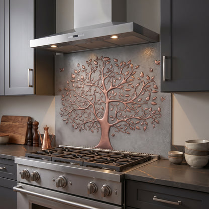 Tree of Life with Birds Copper Kitchen Backsplash