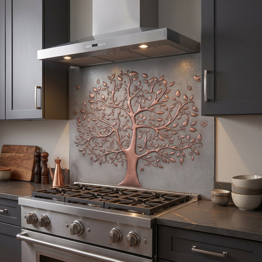 Tree of Life with Birds Copper Kitchen Backsplash