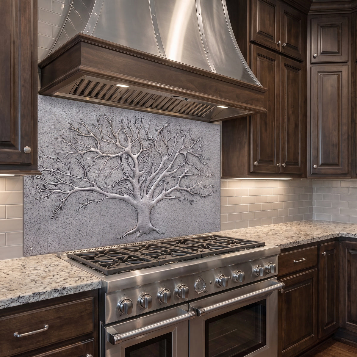 Winter Tree Copper Backsplash — Silver