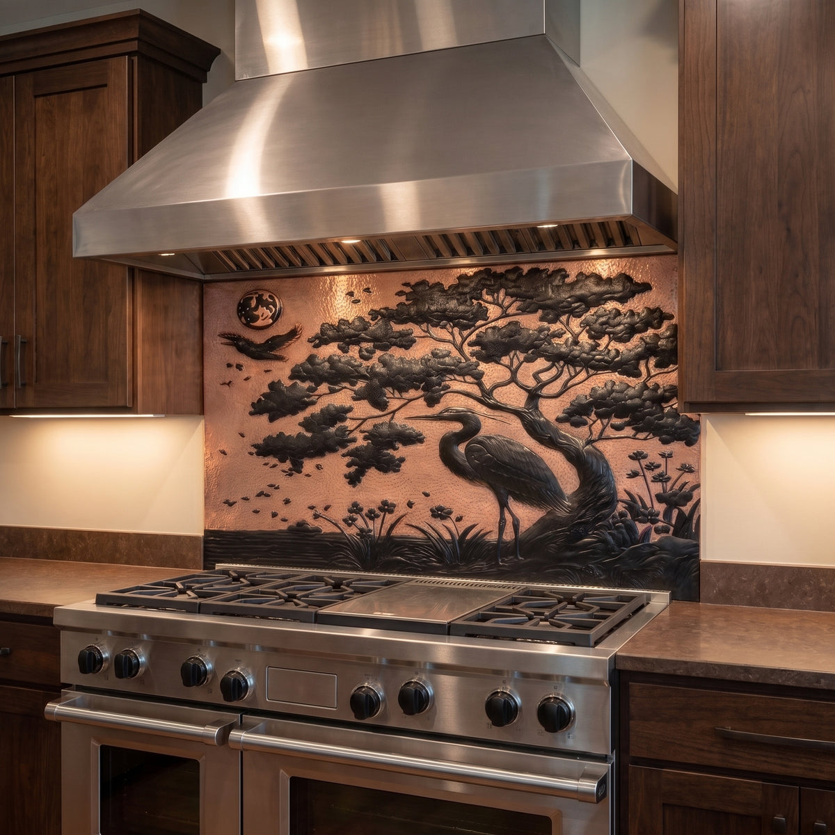 Heron in Nature Copper Backsplash