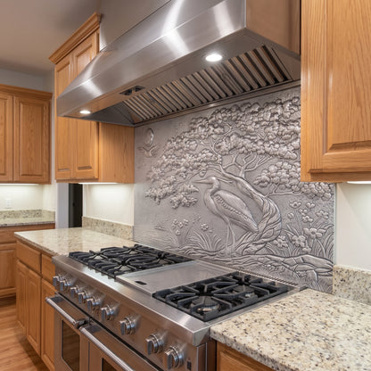 Heron in Nature Copper Backsplash