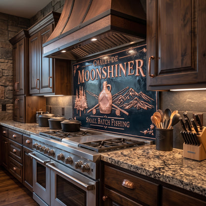 Mountain Lodge Fishing Retreat Copper Kitchen Backsplash