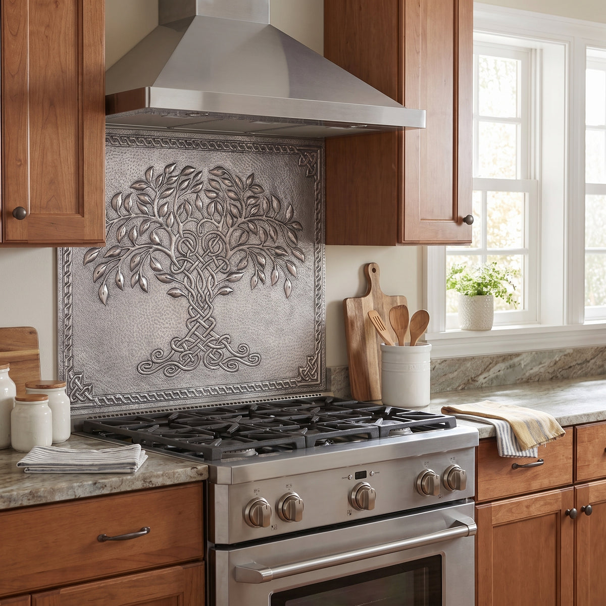 Tree of Life Copper Backsplash — Silver