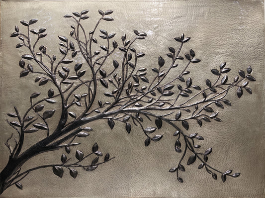 Silver & Black Copper Tree Branches Backsplash