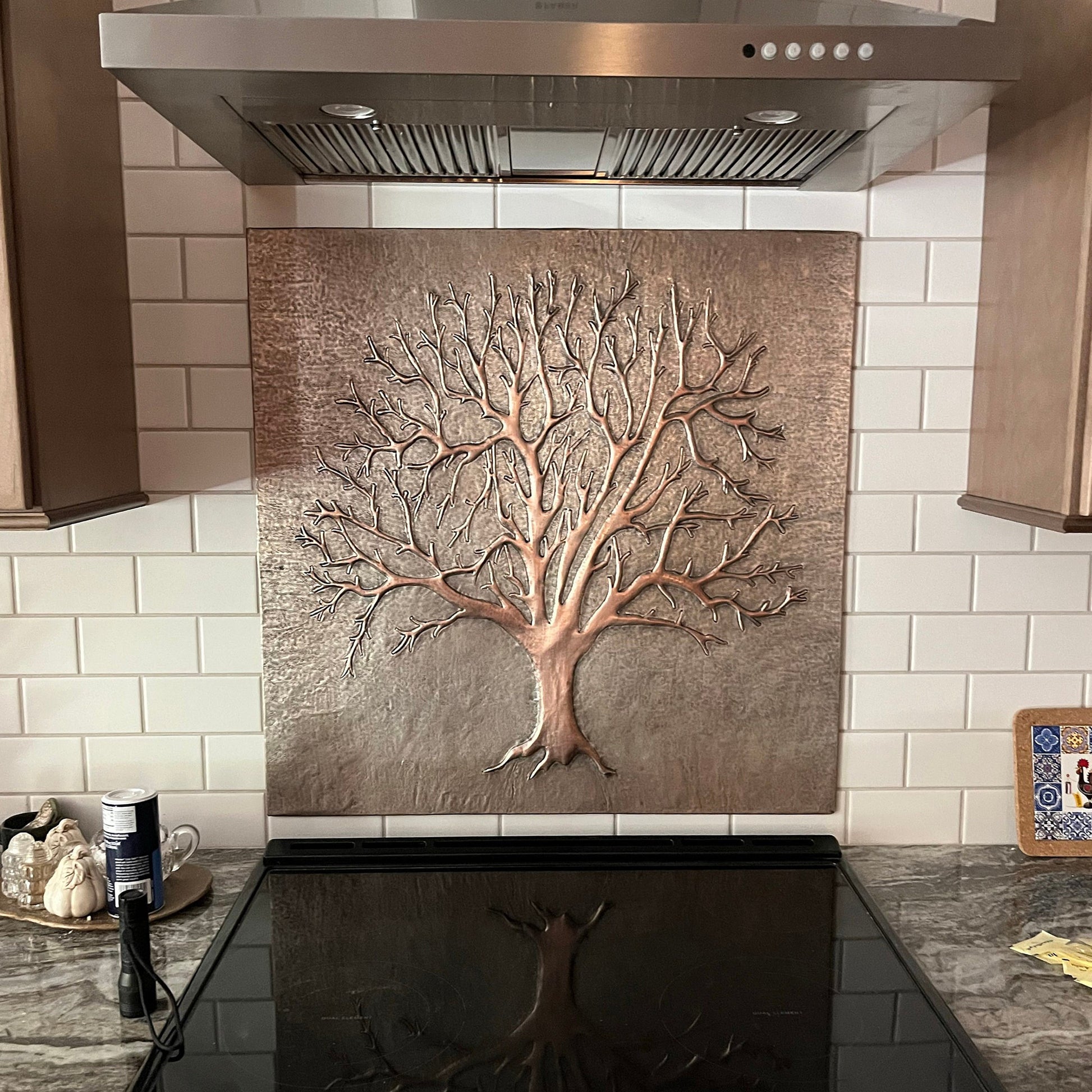 Eternal Tree Copper Backsplash in Gray & Copper - Natuross