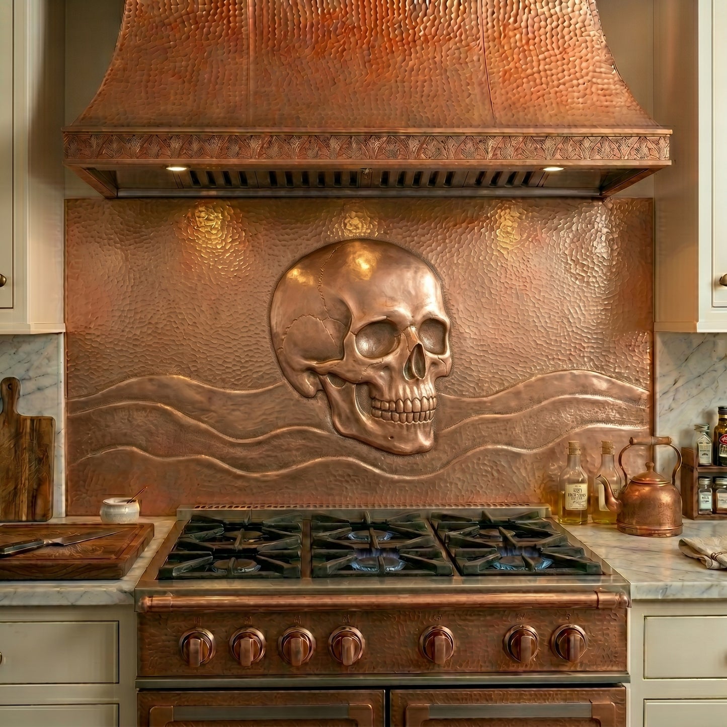 Skull Copper Kitchen Backsplash