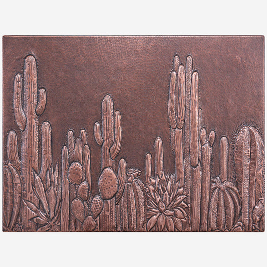 Cactuses Kitchen Backsplash Tile - 18"x24" Brown