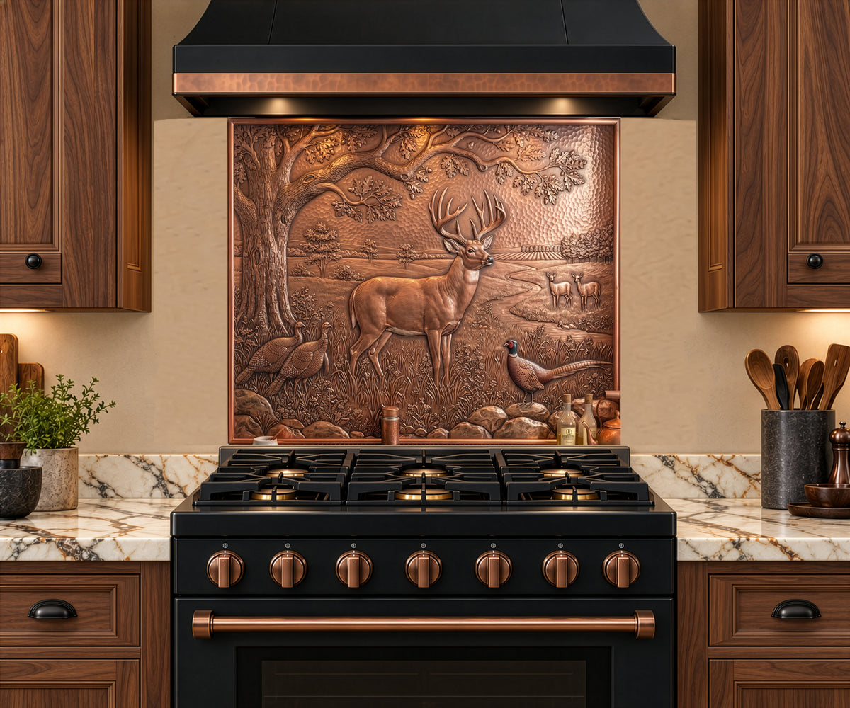 Custom Copper Kitchen Backsplash & Architectural Panels | Your Design, Your Size