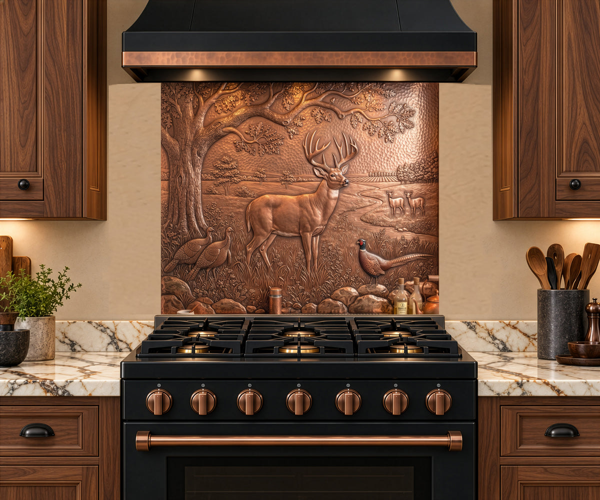 Custom Copper Kitchen Backsplash & Architectural Panels | Your Design, Your Size