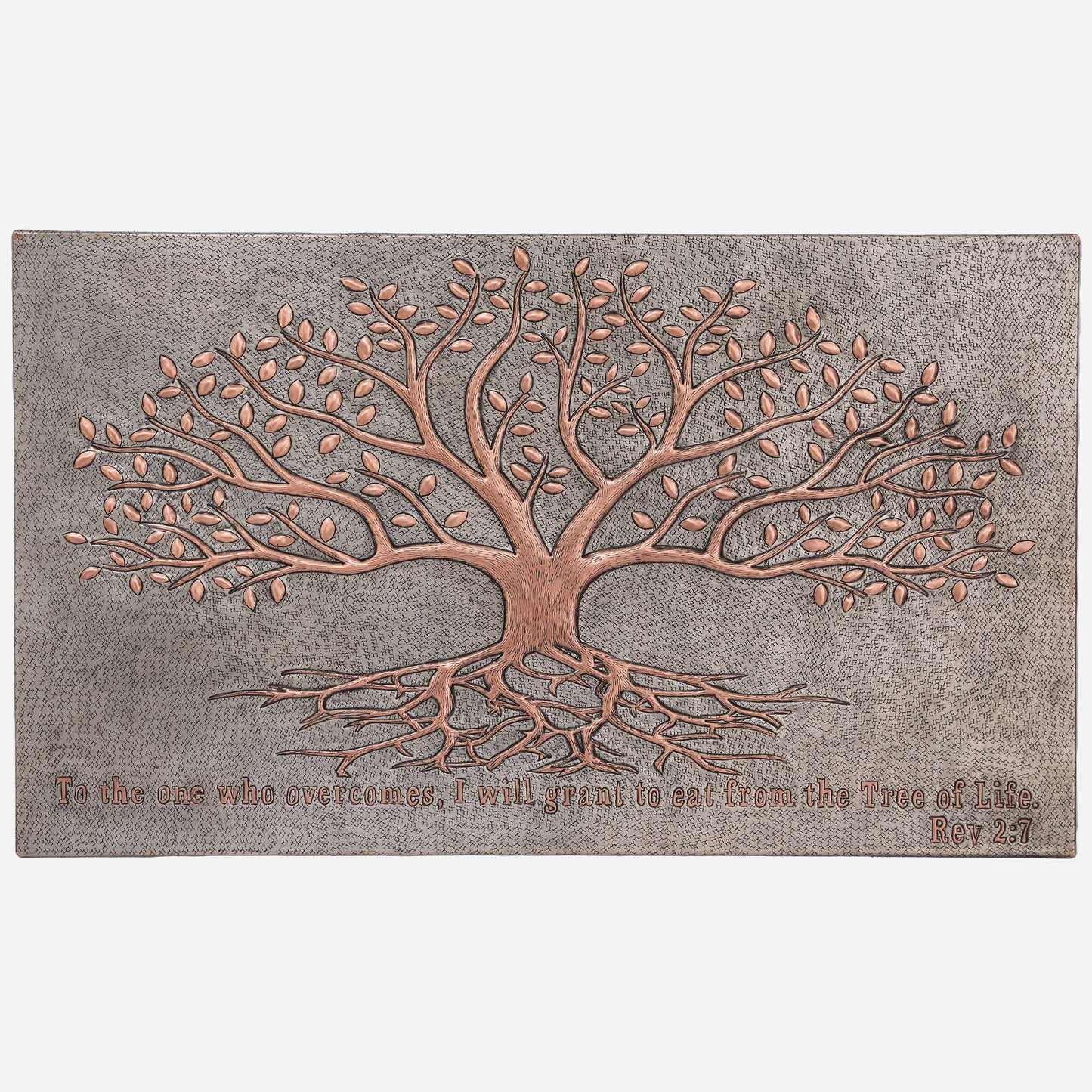 Copper Tree with Roots Handmade Art Tile 17.7"x29.9" Gray&Copper - Natuross