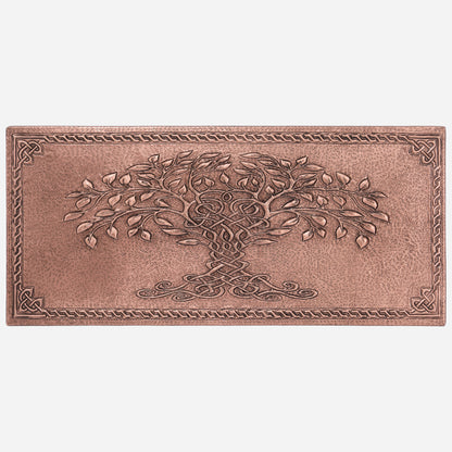 Copper Tree of Life with Celtic Knot Handmade Art Tile 13.7"x30.3" - Natuross