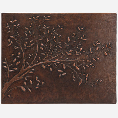 Copper Tree Branches Handmade Art Tile 23.6"x29.9" Brown - Natuross