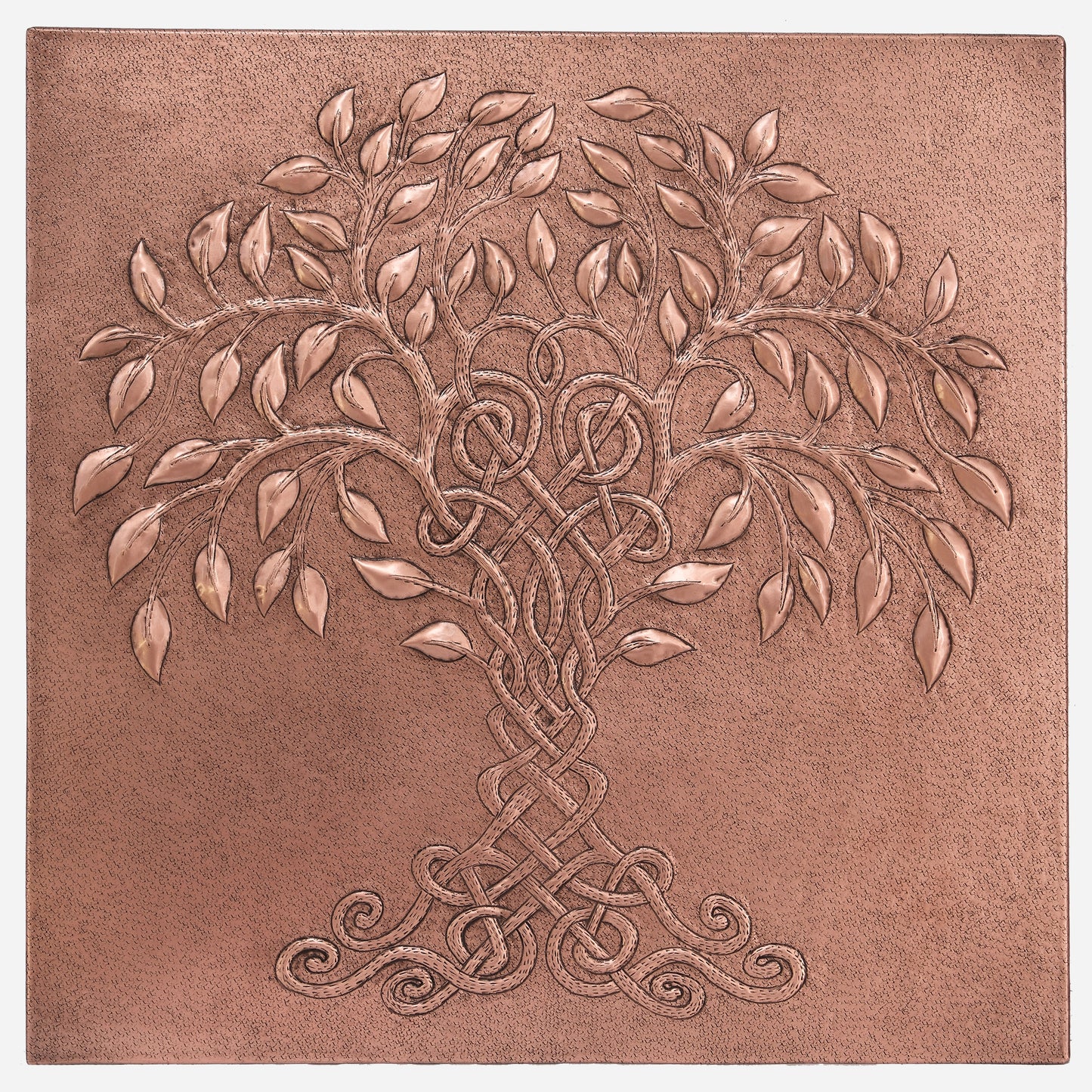 Copper Celtic Tree of Life Handmade Art Tile 23.7"x23.7"