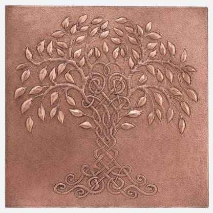 Copper Celtic Tree of Life Handmade Art Tile 23.7"x23.7" - Natuross