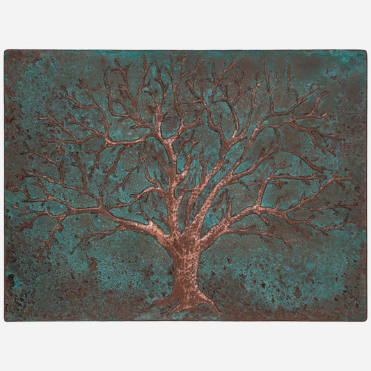 Copper Tree Handmade Art Tile 17.7"x23.6" Green