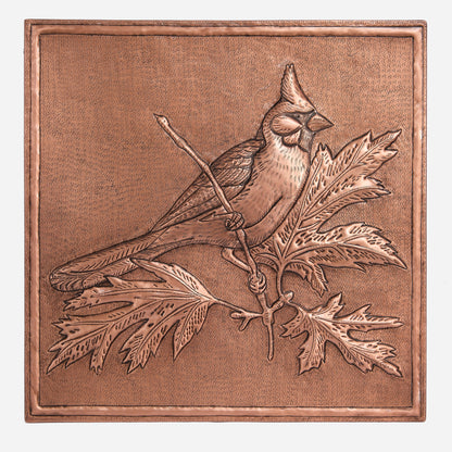 Copper Cardinal Bird Wall Art 19.7"x19.7" - Natuross