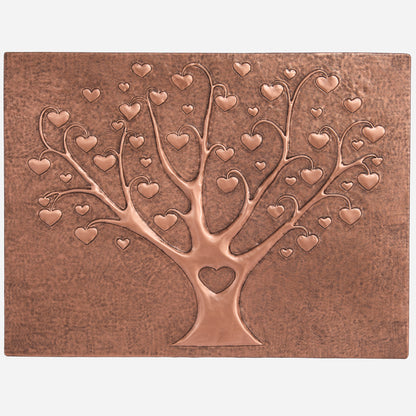 Copper Love Tree Handmade Art Tile 17.8"x23.7" - Natuross