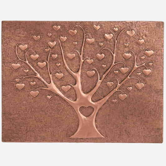 Copper Love Tree Handmade Art Tile 17.8"x23.7"