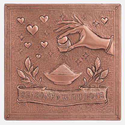 Copper "Seasoned with Love" Kitchen Wall Art 11.8"x11.8" - Natuross