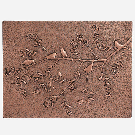 Copper Birds on Tree Branches Kitchen Backsplash 11.8"x15.8"